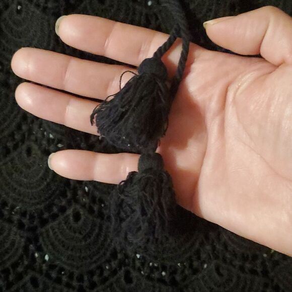 MUD PIE CROCHE DRESS SIZE L BLACK - Picture 4 of 9